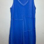 J.Jill  Women's Size L Blue Wide Strap V Neck Midi Tank Dress EUC Photo 0