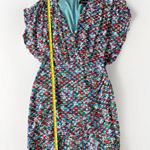 Saloni Brooke Dress Blue Poppyfield 4 Silk Abstract Floral flutter sleeve mini Red Photo 10