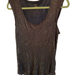 Jennifer Lopez Metallic Gold Black Sleeveless Tank Top Blouse Extra Lage XL Photo 0