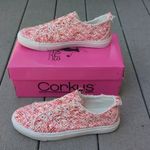 NWT Corky's Babalu Heart Print Slip On Sneakers Pink Size 8 Photo 1