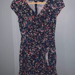 J.Crew  blue floral faux wrap ruffle dress Photo 4