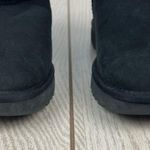 UGG  Women's Fluff Mini Quilted Boots US6/EUR37 Black w/ White Logo Heel $160 Photo 3