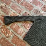 Free People Twisted Cable crop turtleneck sweater dark green gold metallic Small Photo 15