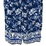 Loft Pull On Wide Leg Corfu Weekend Linen Blend Blue Floral Flowy Pants L 760946 Photo 9