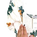 Hayden  Los Angeles Cream Floral Puff Sleeve Mini Tiered Dress with Pockets Small Photo 5