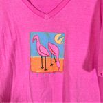 Fresh Produce  Pink 100% Cotton Tee Shirt Womens XL Flamingo Graphic Print Top Photo 8