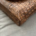 Kemestry leather embossed textured alligator croc skin shoulder bag USA Tan Photo 4