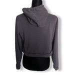Forever 21 Forever 21 Womens Hoodie Size Medium Gray Cropped Kangaroo Pocket Solid Photo 2