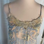 Anna Sui Silk Blend Boho Patchwork Slip Dress Size 2 – Floral Lace Trim Midi Photo 2