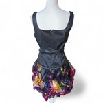 Alex & Eve vintage black floral bubble hem mini dress prom wedding guest Y2K Size M Photo 5