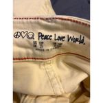 Peace Love World  12 P Wide Leg Yellow Denim Pants High Waist Stretch Raw Hem Photo 1