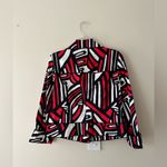 Abbie Mags Aztec Print Two Button Notch Lapel Vintage Boxy Blazer Size SP Red Photo 3