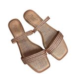 Jewel Badgley Mischka Anthropologie Helena Flat Sandal Size 8.5 Rose Gold NWB Pink Photo 2