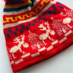 Vintage Red Moose Pom Ski Winter Hat Photo 2