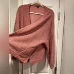 Wild Fable  Size L Pink Mauve Oversized Open Front Boucle Knit Split Hem Cardigan Photo 2