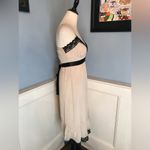 EUC Y2K Nude midi dress with black lace appliques sz M Size M Photo 1