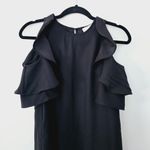 Kate Spade  Black Crepe Key Pieces Cold Shoulder Mini Dress Women's Size XS Photo 5