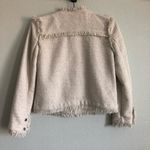 Cupcakes and Cashmere  Oatmeal Tweed Fringe Jacket. Size Small Photo 4