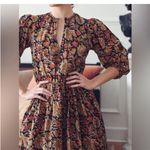Mille Autumn Harvest Floral Midi Dress XS Brown Photo 11
