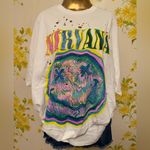 Nirvana Distressed T-shirt Dress white size S/M Photo 8