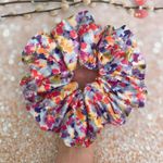 Jumbo Scrunchie Oversized Scrunchie Xxl Scrunchie Rainbow Ditsy Floral Print Multiple Photo 1