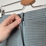 Theory green blue micro plaid treeca windham wool trousers size 6 Photo 9