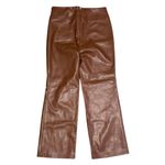 BLANK NYC Mini Bootcut Faux Leather Cropped Pants Brown Cognac NWT 31 12 XL Photo 3
