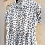 Listicle Boutique Animal Print Button Shirt Dress Lined Neutral Size Small Photo 1
