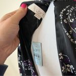 Loft  Black Paisley floral satin Long Sleeve mini Dress NEW 2 petite Photo 8