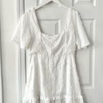 Showpo White Lightweight Fancy A Spritz Square Neck Embroidered Mini Dress 12 US Photo 1