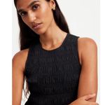 Madewell The Melody Bubble Hem Smocked Midi Dress Poplin Cotton Black XXS NWT Photo 4