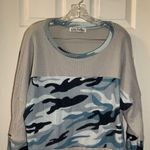 Wild Feathers Grey/Blue Camo Knit Long Sleeve Top XL Photo 3