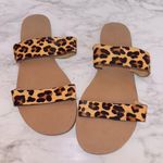 J.Crew J By  Leopard Calf Hair Easy Summer Slide Sandals Leather L1080 size 7 Photo 0