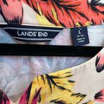 Lands' End Pink & Yellow Floral Ruffle Hem Pullover Jersey Tee Shit Dress Size L Photo 2