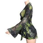Camila Coelho Amelia Romper, Black Palm, XXS Photo 8