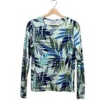 Hang Ten Awesome Sz S Rash Guard Top Blues Greens Palm Print Swimwear Photo 0