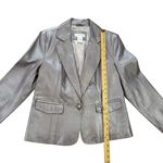 Worthington  Vintage Lavender Metallic Blazer Jacket 100% Leather Single Button Photo 11