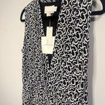 Cynthia Rowley NWT 100% Silk Black & White Geometric Jumpsuit V Neck Classy sz 8 Photo 2