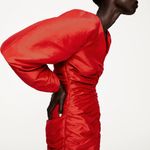 ZARA NWT Valentine’s Day Red Draped Detail Dress Photo 1