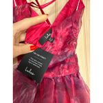 Lulus NWT  Romance That Wows Magenta Floral Print Organza Maxi Dress Prom Sz XS Photo 8