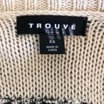 Trouve faux leather trimmed zip‎ down sweater women’s size XS Black Photo 4