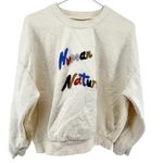 Madewell Miles By Human Nature Embroidered Oversized Sweatshirt White Medium Photo 1