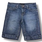 Calvin Klein Jeans Womens Denim Blue Jean Bermuda Shorts Dark Wash Rolled Cuffs Photo 0