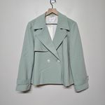 Goelia Womens Mint Green Crop Trench Coat Sz XL US 10 NWT‎ Photo 1