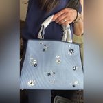 Kate Spade Authentic floral Thick Canvas/pebbled leather 3 compart. Satch/crosby Photo 7