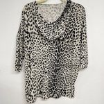 Chaser  Black & White Animal Print Pullover Hoodie Sweater M Photo 7