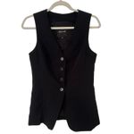 Madewell NWOT  Cutaway Long Vest In Jet Black Size 2 Photo 3