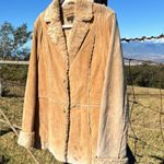 70’s Vintage Retro Western Suede Sherpa Tan Jacket Large Photo 7