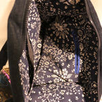 Denim Overnight Messenger Bag Ethnic Embroidery Travel Carry On Weekender Large Tote with Fringes Photo 9