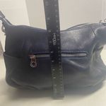 HESHE Women’s Pebble Leather Blue Designer Tote Shoulder Bag 11.5X4X8 Photo 6
